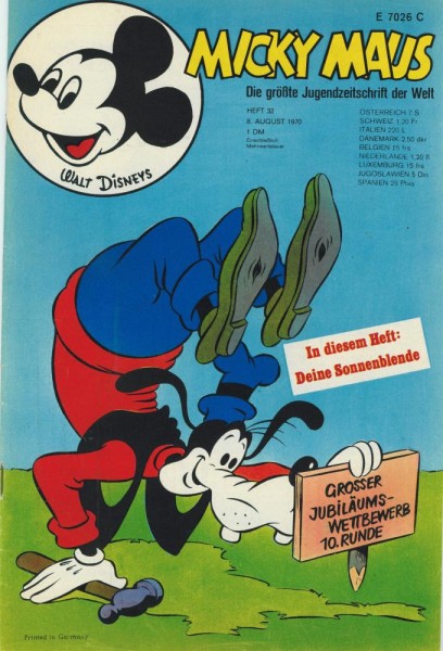 Micky Maus 1970/ 32 (Z1-2), Ehapa