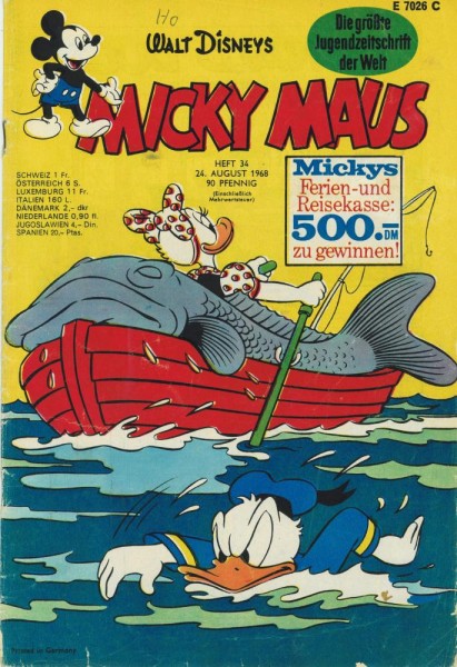 Micky Maus 1968/ 34 (Z2, Sm, Sz), Ehapa