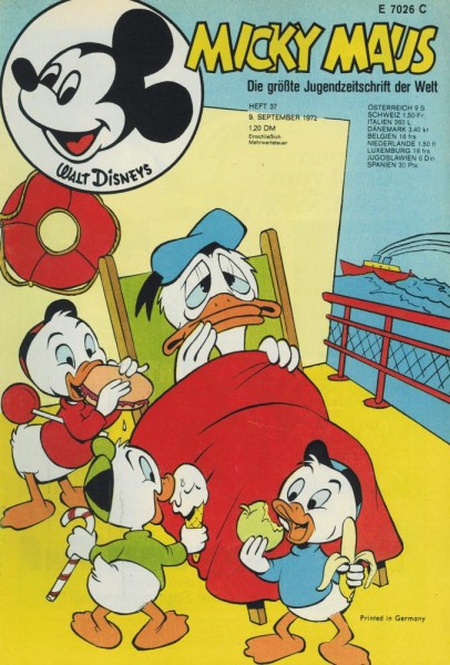 Micky Maus 1972/ 37 (Z1-, Sm), Ehapa
