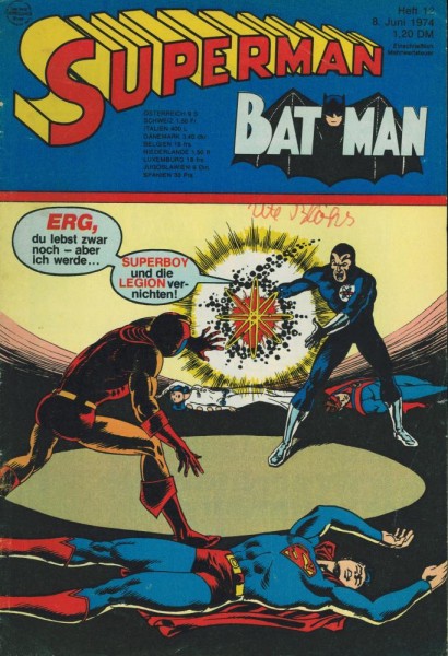 Superman 1974/ 12 (Z1-2, Sz), Ehapa
